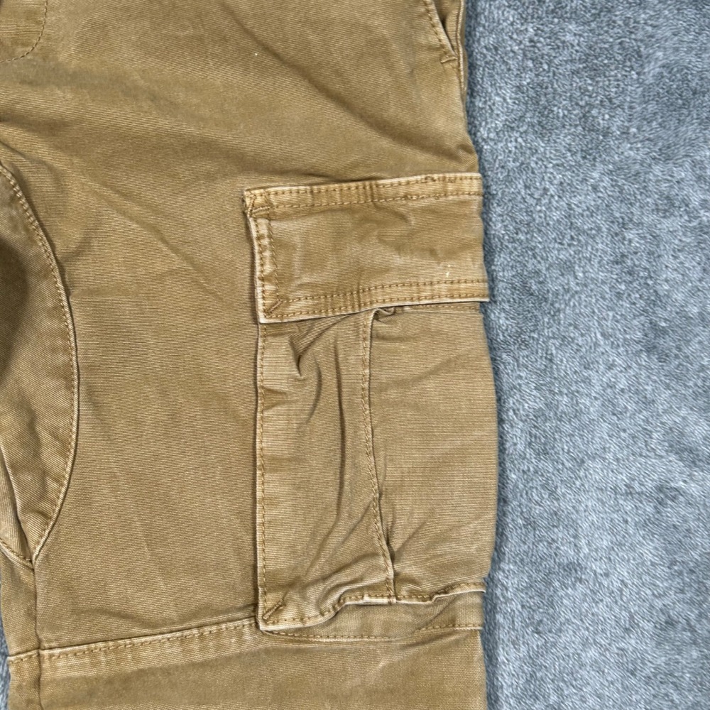 PacSun Slim Cargo Pants Mens Small Dark Tan Brown Elastic Waist - Picture 3 of 13